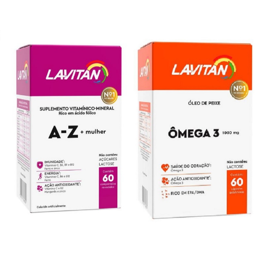 Combo Lavitan mulher + Ômega envio imediato feminino jovem idoso