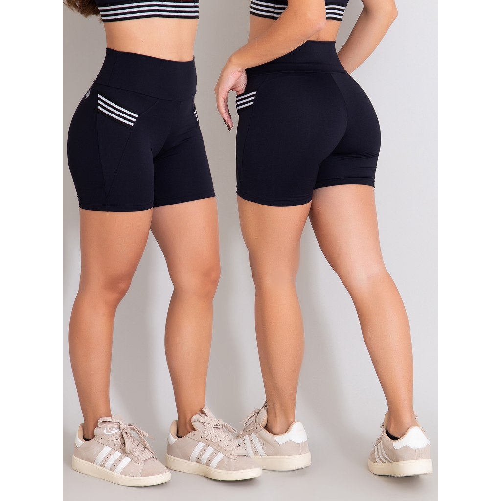 Bermudas Feminina Com Bolsos Suplex Poliamida Geladinho em Oferta na Shopee