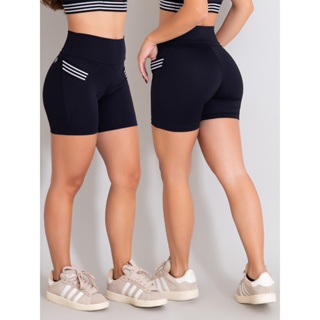 Bermudas Feminina Com Bolsos Suplex Poliamida Geladinho em Oferta na Shopee