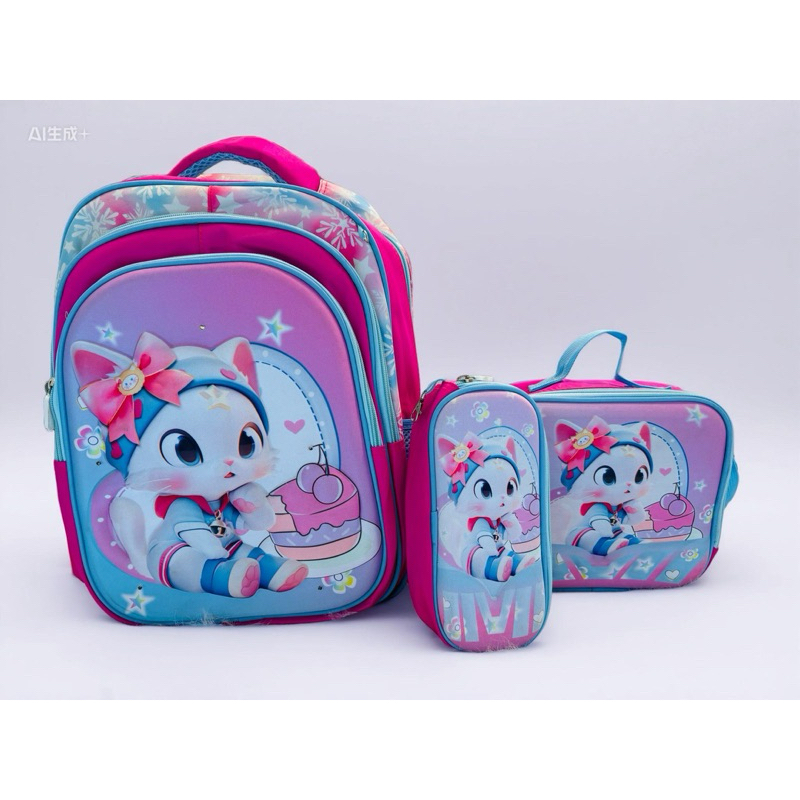 Kit Escolar 3 Peças – Mochila, Lancheira e Estojo ✨