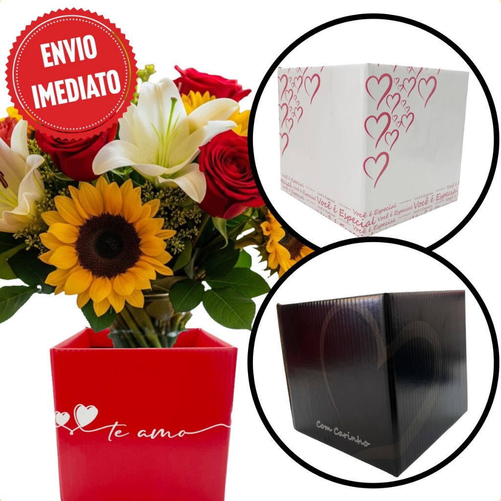 Cachepot Quadrado Pote 14 x 14 x 14 cm - Decorado/Estampado Para Flores e Presentes - Pct 5 unidades em Oferta na Shopee