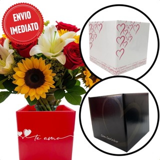 Cachepot Quadrado Pote 14 x 14 x 14 cm - Decorado/Estampado Para Flores e Presentes - Pct 5 unidades em Oferta na Shopee