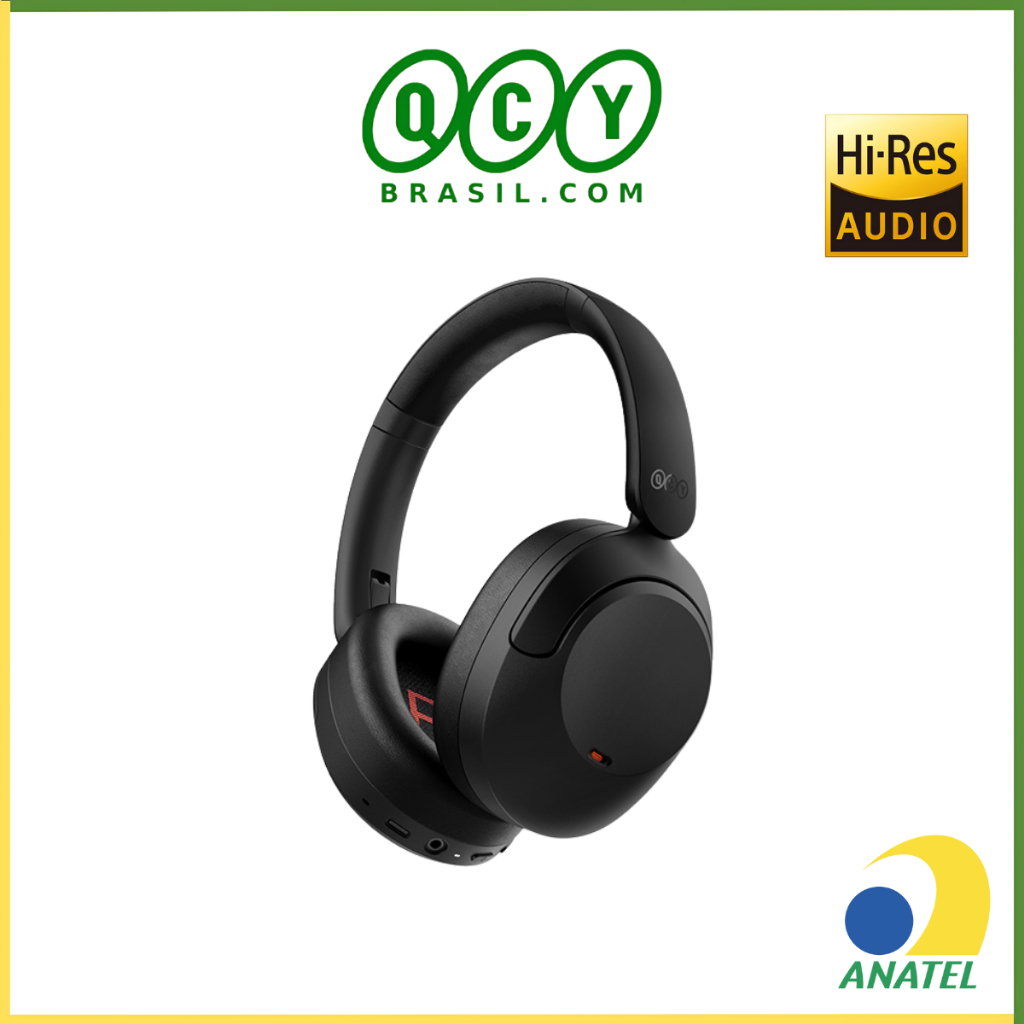 Headphone QCY H4 ANC Fone Sem Fio Bluetooth 5.2 Hi-Res Multiponto Até 70h De Reprodução
