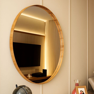 Espelho Adnet Redondo 80cm Grande para Baheiro Quarto Sala com Moldura em Madeira Cinamomo 𝘓𝘪𝘯𝘩𝘢 𝘗𝘳𝘦𝘮𝘪𝘶𝘮 em Oferta na Shopee