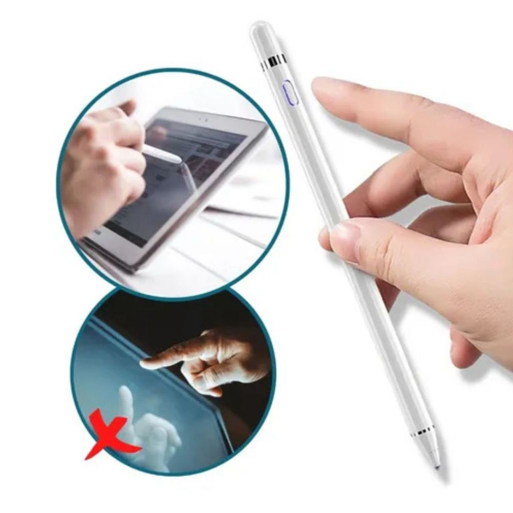 Caneta Stylus Pen Touch Ponta Fina Preta e Branca
