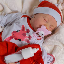 Bebê Reborn Boneca Realista Livia Em Silicone De Olhos Fechados Pode Dar Banho Promoção