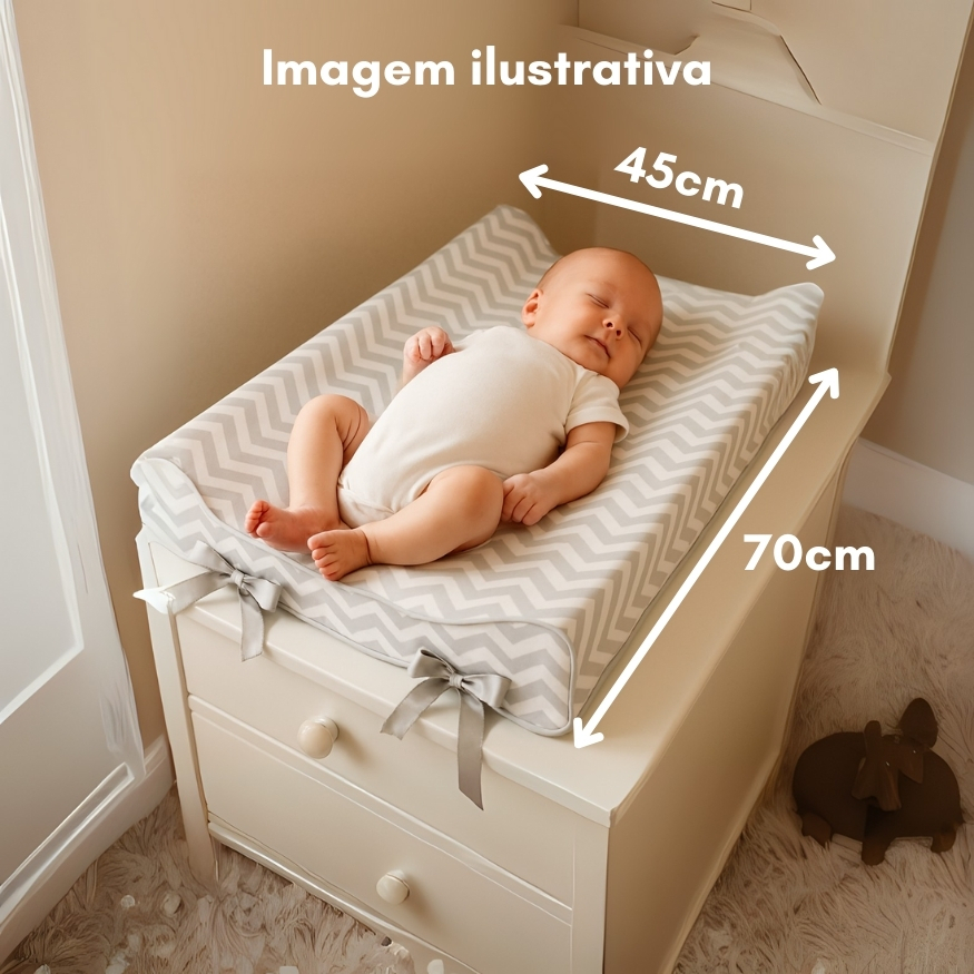 Trocador de Bebe Americano Chevron Cinza