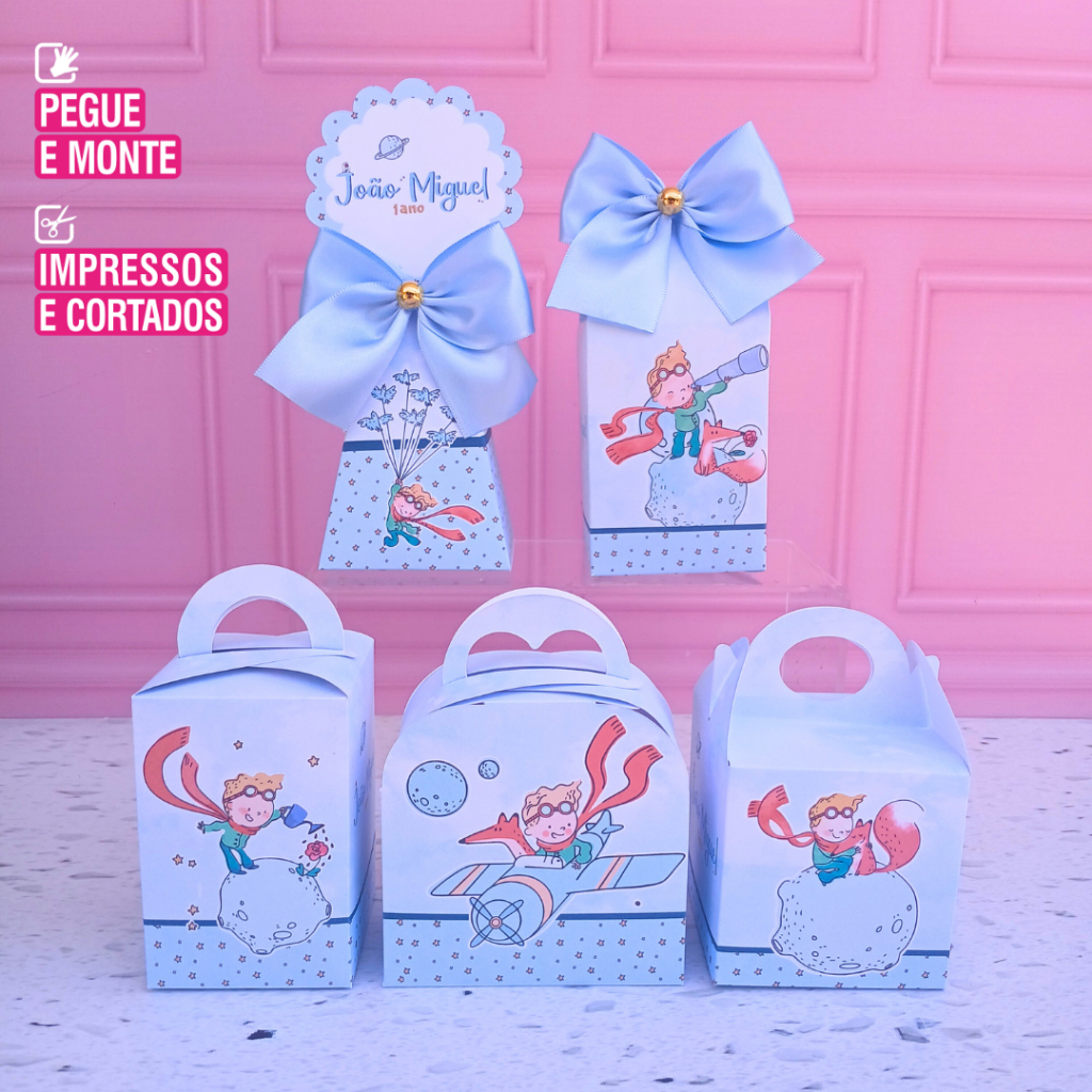 Kit Personalizados Pequeno Príncipe (PEGUE E MONTE)- kit festa -lembrancinha-aniversario -caixinhas - festa infantil