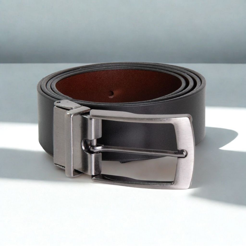 Cinto Masculino Dupla Face 2 em 1 Couro Legítimo Preto e Marrom