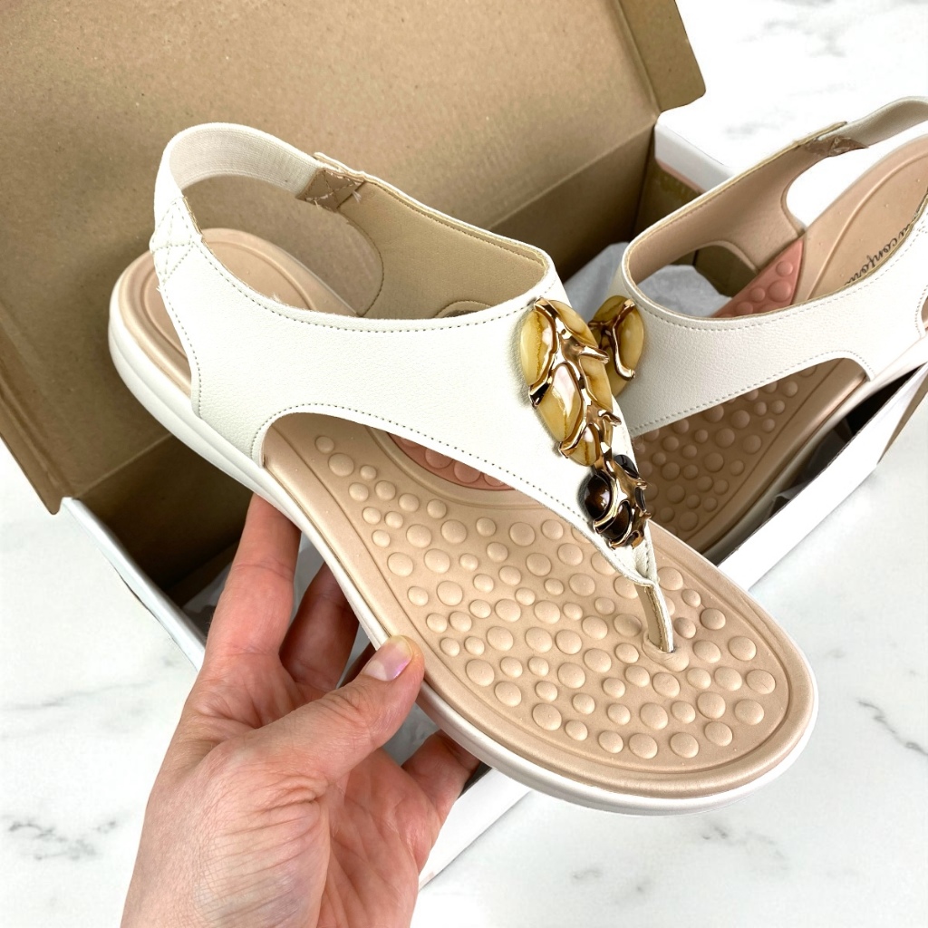 Sandália Modare Ortopédica Salto Baixo Pedrarias