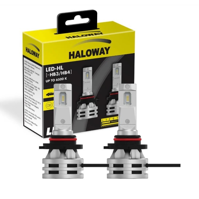 Par Lâmpada LED HB3 HB4 HALOWAY 24W 12V 24V 6500K Super Branca Branco Frio Farol Baixo Alto Neblina