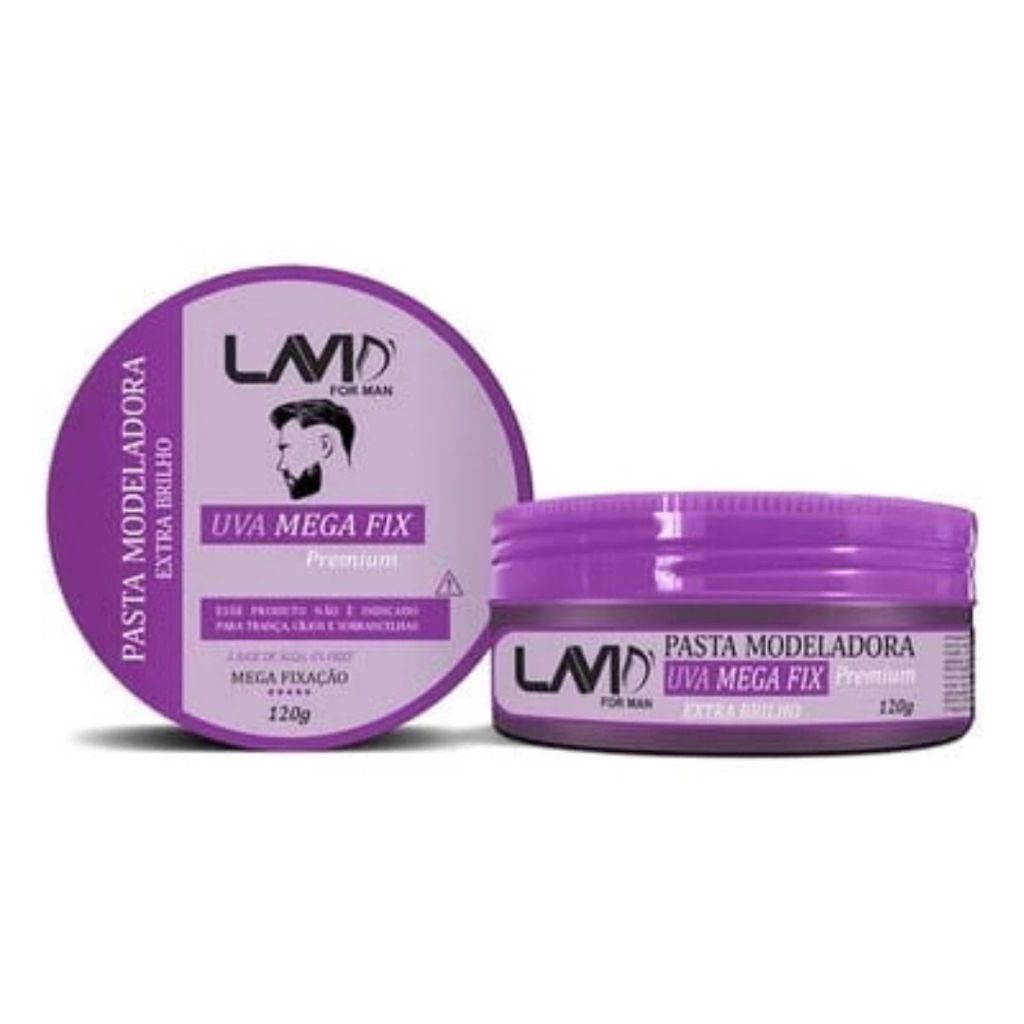 Pomada modeladora masculina lavid for man uva mega fix 120g mega fixação