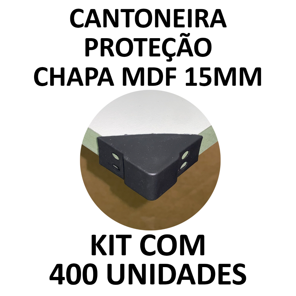 Kit 400 Cantoneira Plástica 15mm Cobertura Mdf Chapa Móveis Proteção Transporte Quina Canto Embalagem Plastim
