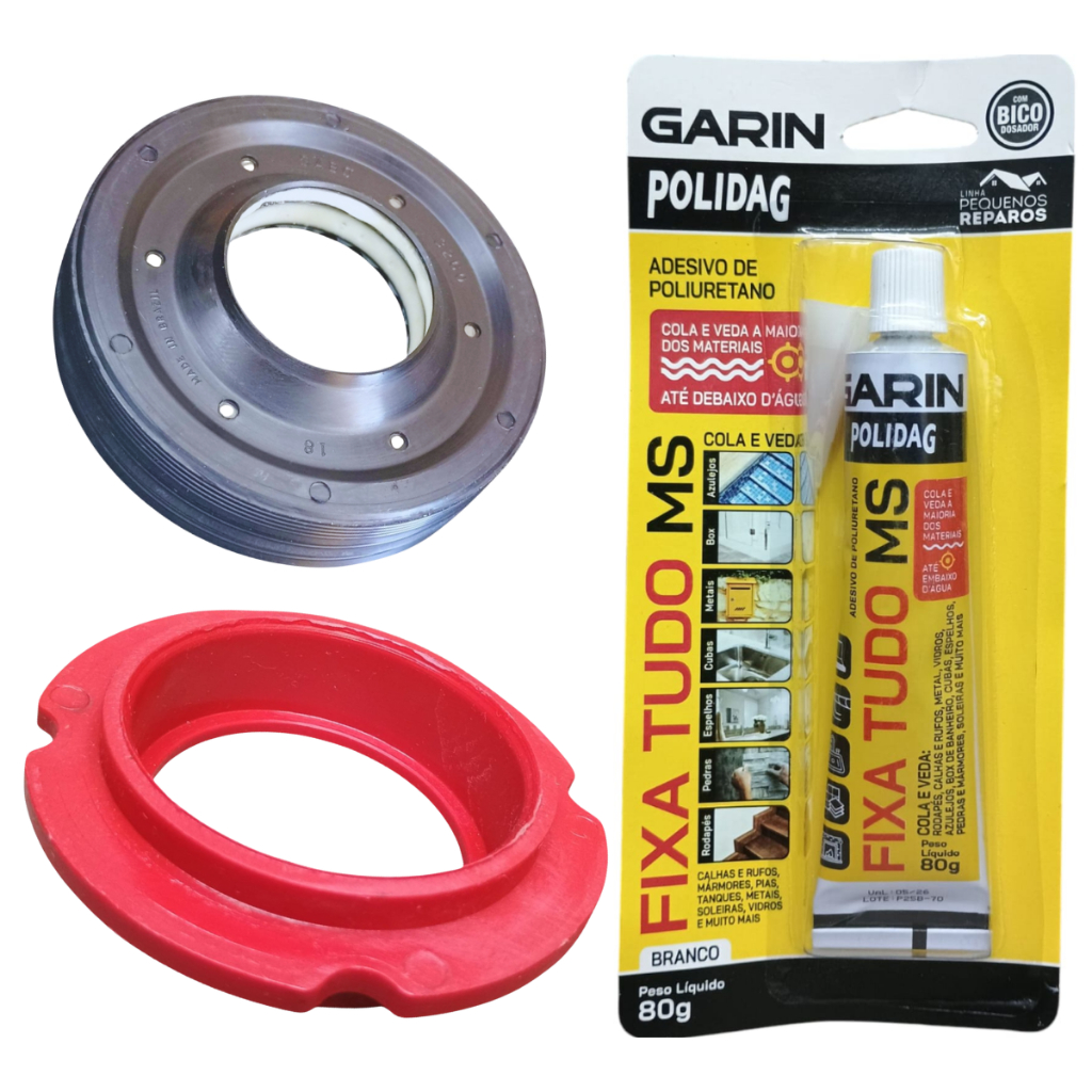SALVA TANQUE FLEXÍVEL E RETENTOR COMPATÍVEL COM LAVADORA  BRASTEMP CONSUL BWB09A CWL10B