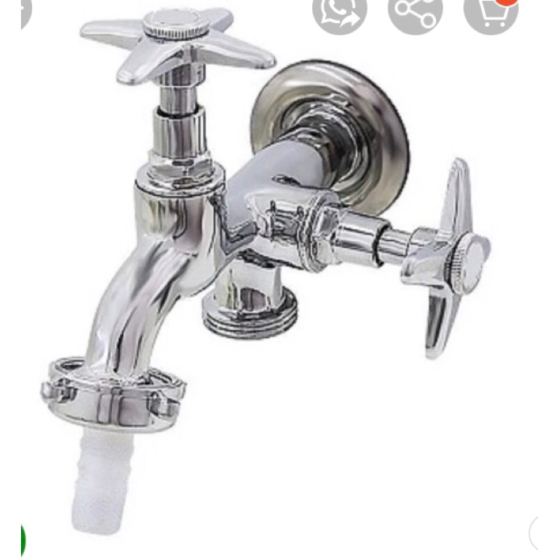 Torneira de Metal para tanque/Máquina de lavar com 2 saídas.