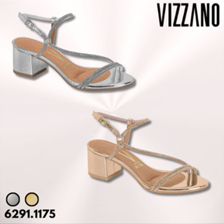 Sandália Salto Bloco Vizzano Metalizado Florença Premium Glamour em Oferta na Shopee