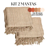 Kit com 2 mantas de sofá de algodão, 210x120 cm