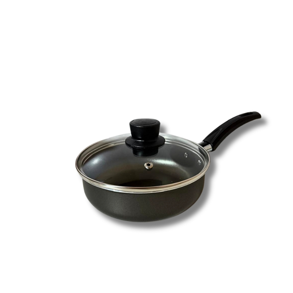 Frigideira Funda 16cm Antiaderente Com Tampa De Vidro Gal em Oferta na Shopee