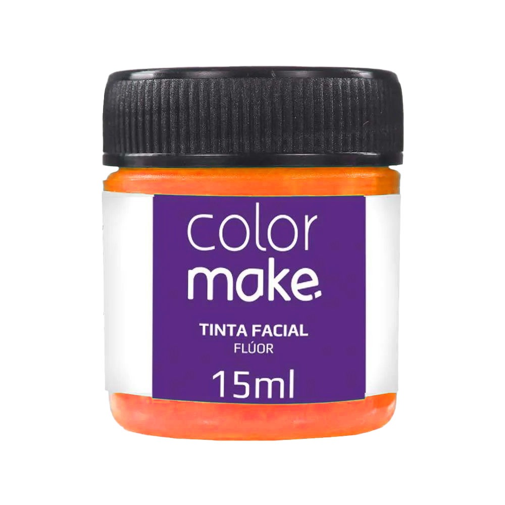 Tinta Facial Líquida Neon 15ml Fluorescente Laranja Colormake