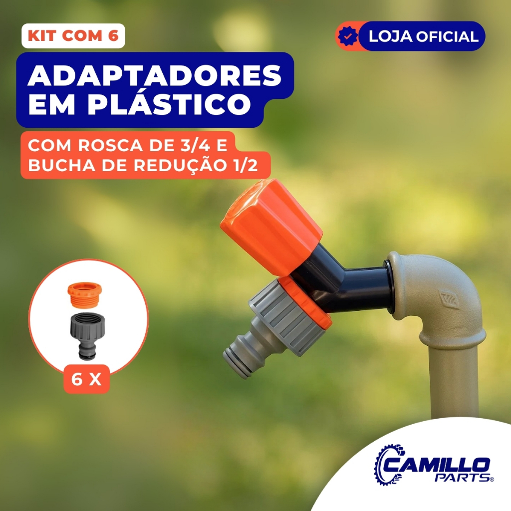 Kit 6 Adaptadores Rosca 3/4 com Redução 1/2 Tramontina para Jardim Conexões para Mangueira em Oferta na Shopee