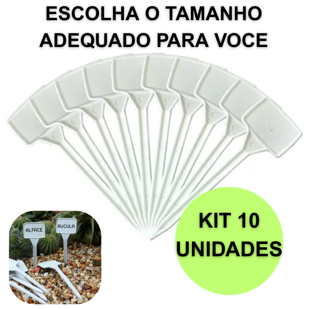 Kit 10 Plaquinha Placa de Identificação de Plantas jardinagem Hortas Jardins Sementeiras Nutriplan