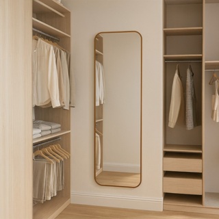 Espelho Retrô Retangular Corpo Inteiro Moldura Canto Borda Arredondado em Oferta na Shopee