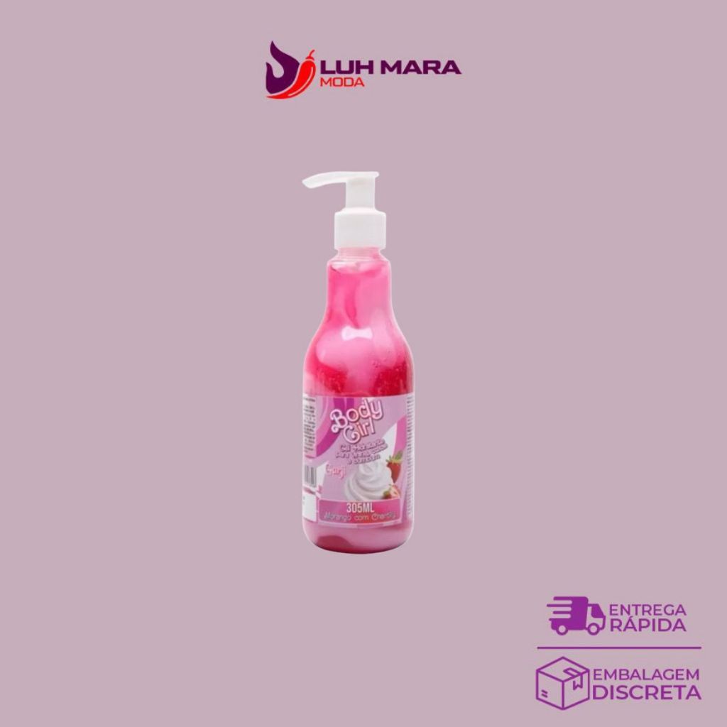 Body Girl Gel Hidratante Corporal Beijável Sabor Morango Com Chantilly Para Virilha Bumbum E Corpo Hidratante Corporal