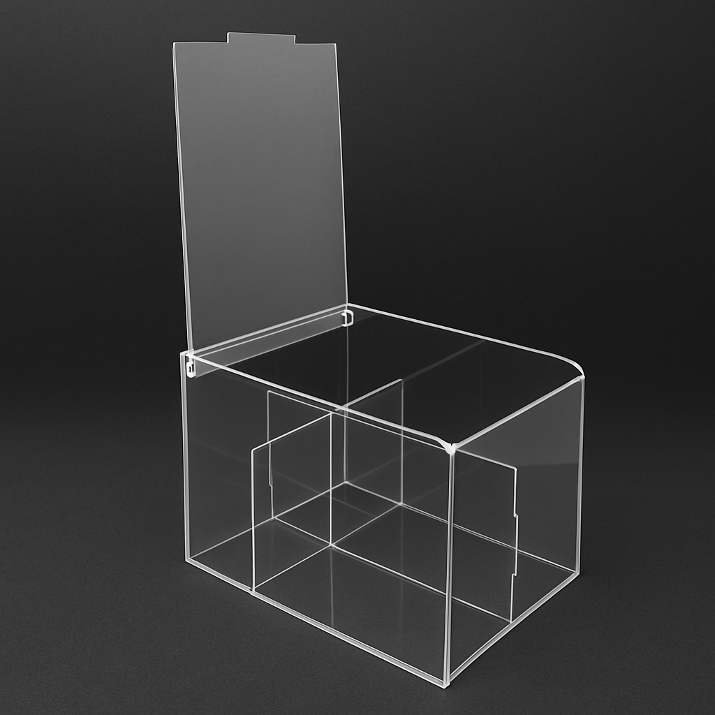Porta Sachê Caixa Organizadora Versátil Em Acrílico Premium Com Tampa Articulada 4 Divisórias