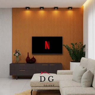 Kit Até  20 Módulos Placa Adesiva Revestimento De Parede Ripado Mdf 45x11cm em Oferta na Shopee