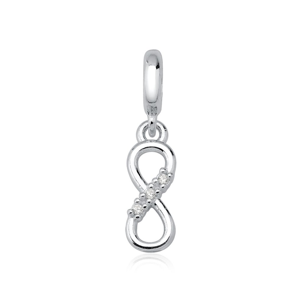 Berloque de Prata 925 Infinito com Zircônias em Oferta na Shopee