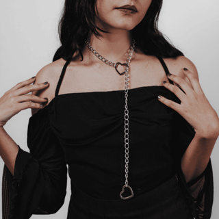 Colar Gravata Slip Body Chain BDSM Prateado Uniissex Corrente Resistente Gotico em Oferta na Shopee