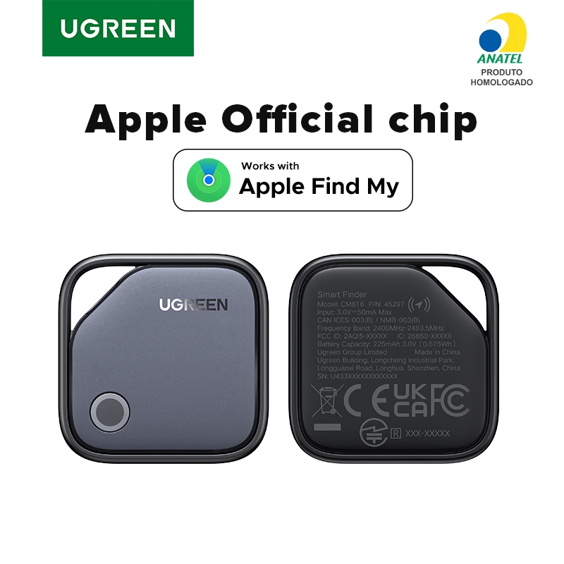 UGREEN Chaveiro Localizador SmartTag Bluetooth - Rastreador Certificado Compativel Apple Find My iOS