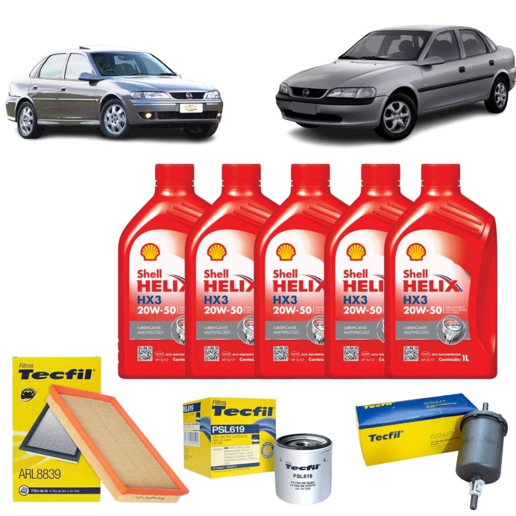 Kit Troca De Oleo E Filtros Vectra 2.2 Gls 8v 20W50 Shell Helix HX3 Revisão Original Chevrolet em Oferta na Shopee