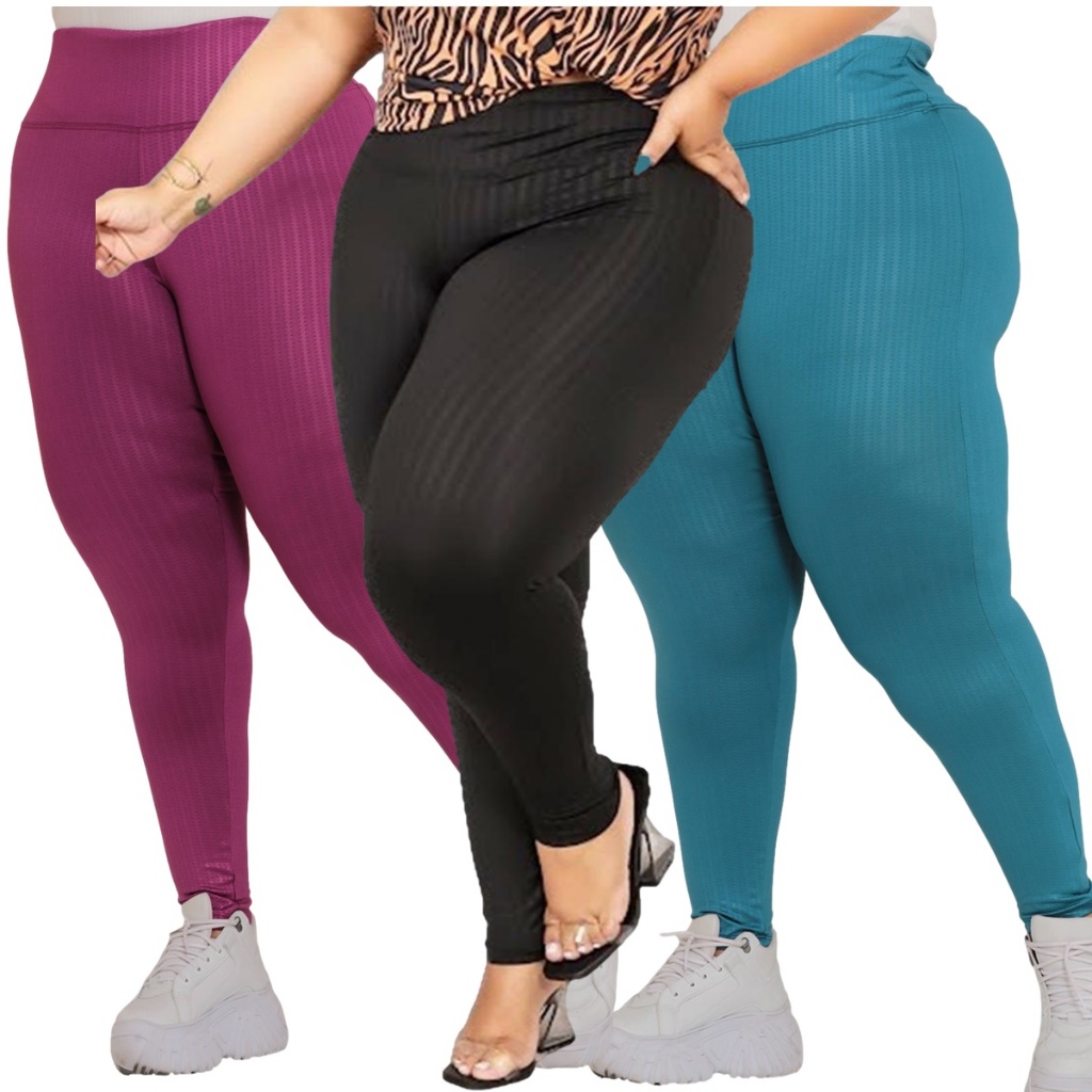 Calça Legging Plus Size Feminina 3D Disco Cintura Alta academia Suplex 2910 em Oferta na Shopee