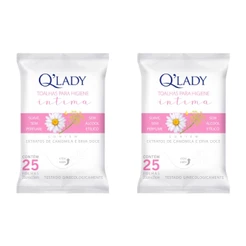 Kit 2 Toalhas Intimas Q'Lady 25 Folhas (2undX25fls) - 50 Fls Total