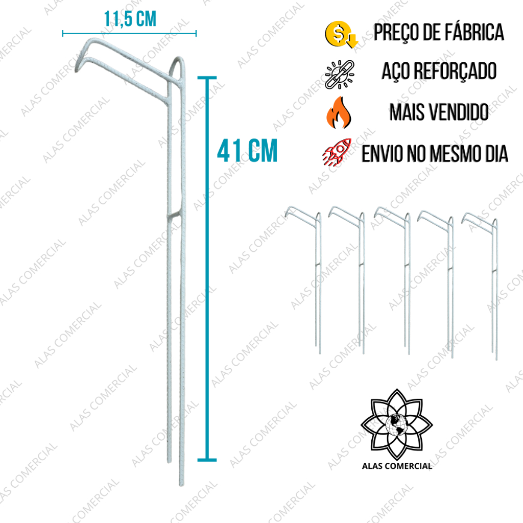 Kit Suportes de Vara de Pesca 41cm Aço Reforçado p/ Barranco Pesqueiro em Oferta na Shopee