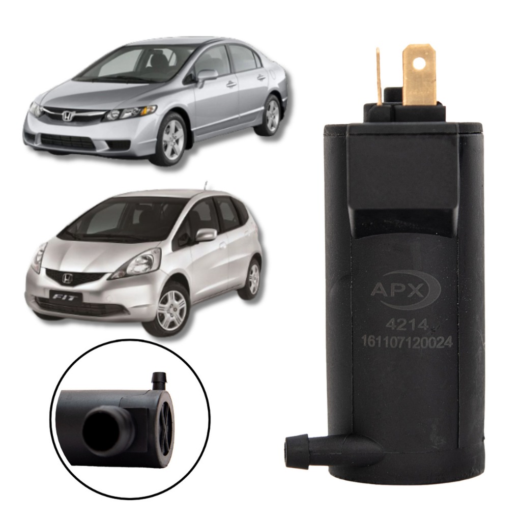ELETROBOMBA 12V P/ RESERVATÓRIO DO PARA-BRISA HONDA CIVIC 2006/ FIT