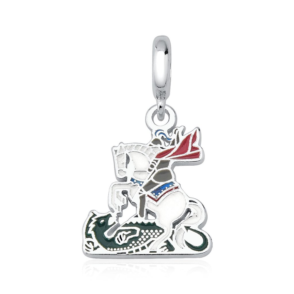 Berloque de Prata 925 São Jorge Resinado em Oferta na Shopee