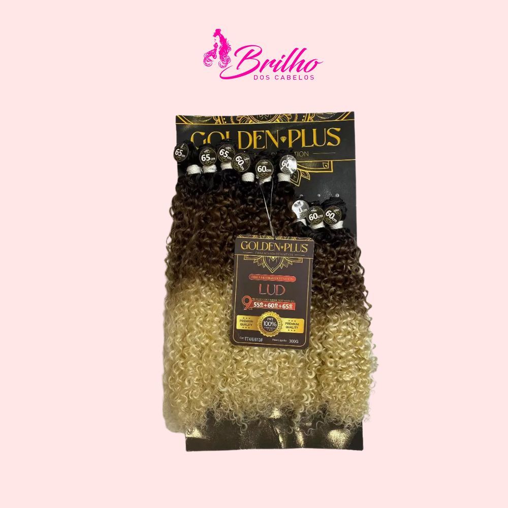 Detalhes do LUD - GOLDEN PLUS - CABELO BIOFIBRA CACHEADO MEGA VOLUME 65CM
