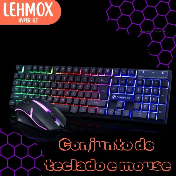 Kit Teclado e Mouse para Jogos Gamers Computadores LEY-45