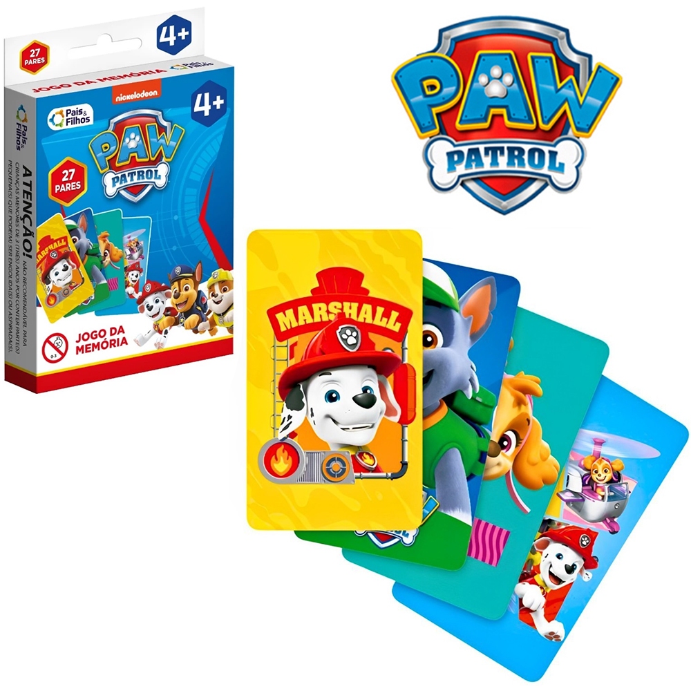 PATRULHA CANINA JOGO DA MEMORIA COM 54 CARTAS Paw Patrol Skye Chase Marshall