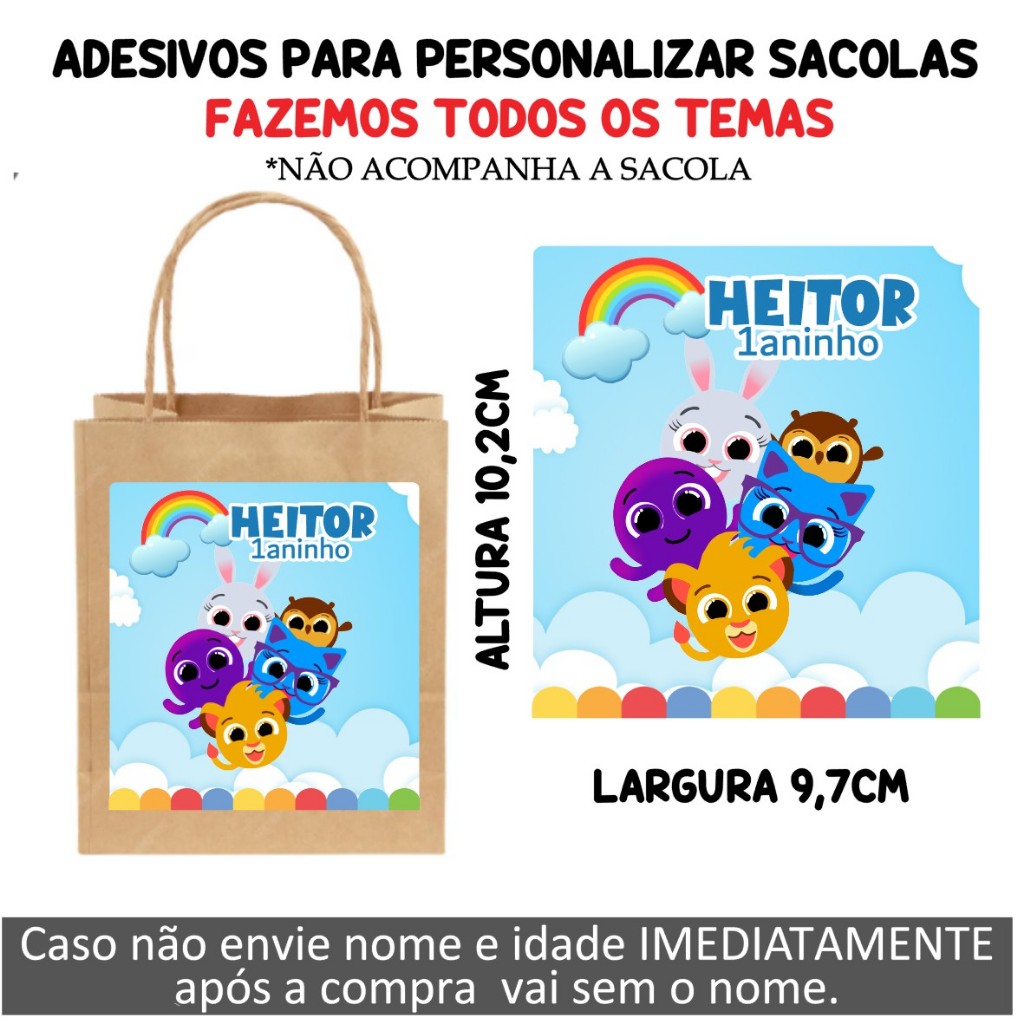 Adesivo para personalizar sacolas BOLOFOFOS-personalizados-lembrancinhas-aniversário