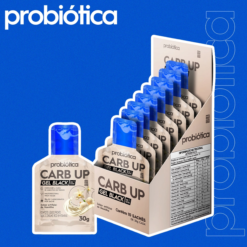 Carb Up Gel Black Probiótica (300g) Baunilha