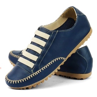 Mocassim feminino confortável, Sapatenis em COURO legitimo. em Oferta na Shopee