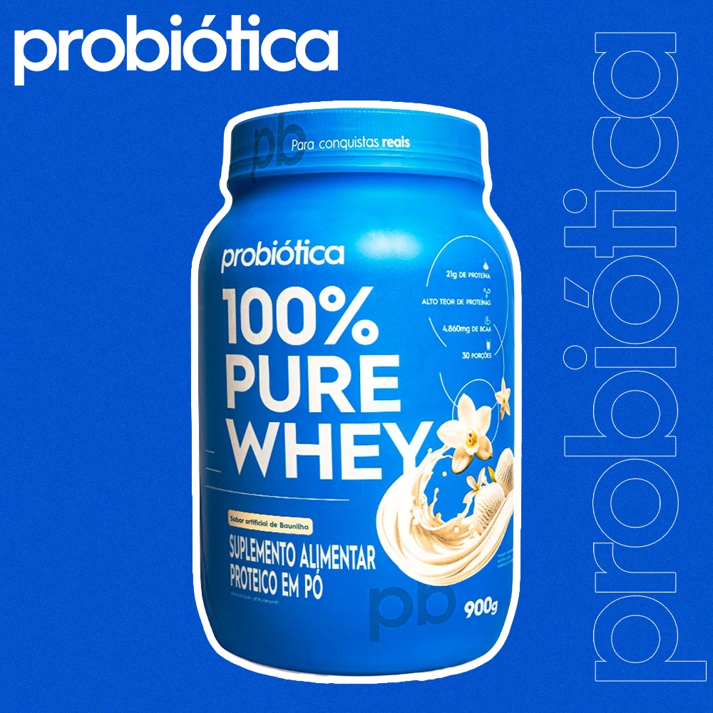100% Pure Whey Probiótica (900g) Baunilha