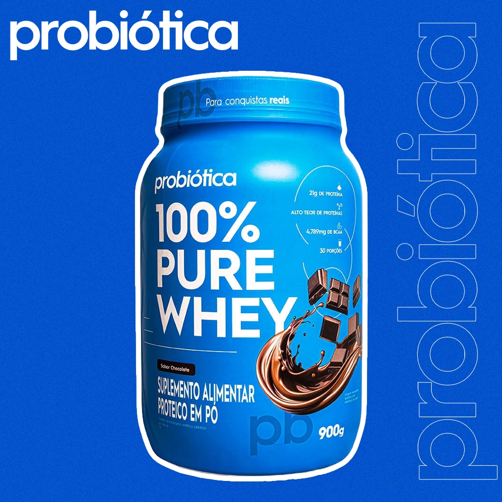 100% Pure Whey Probiótica (900g) Chocolate