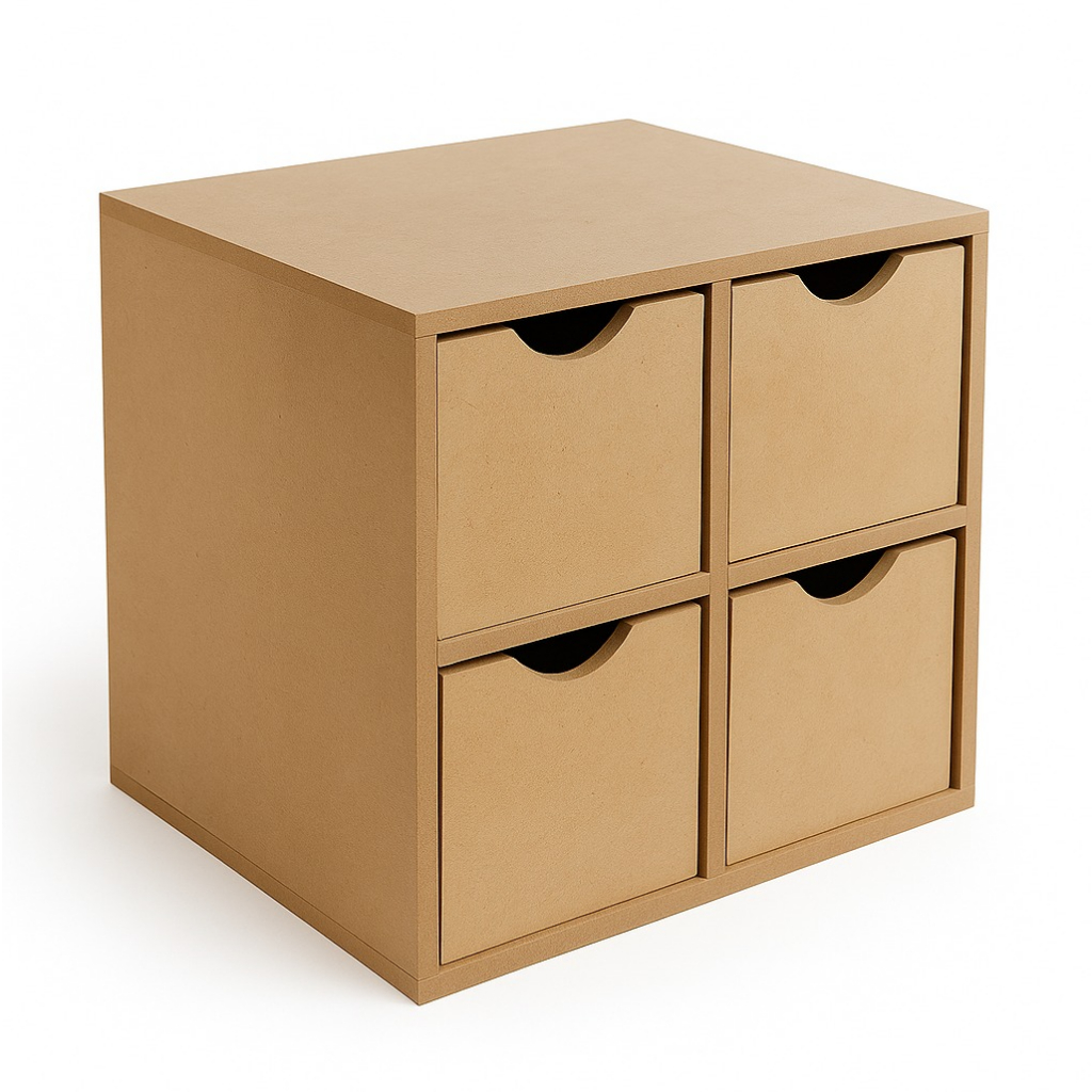Organizador de Mesa 4cx Meia Lua MDF Cru em Oferta na Shopee