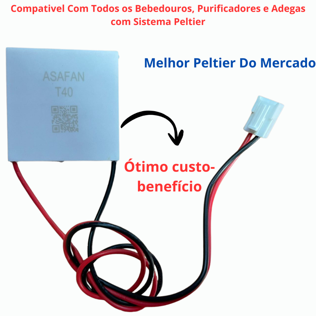Pastilha Peltier Placas Termoelétricas Tec1-12706 AsaFan Para Purificadores Bebedouros e Adegas Nova