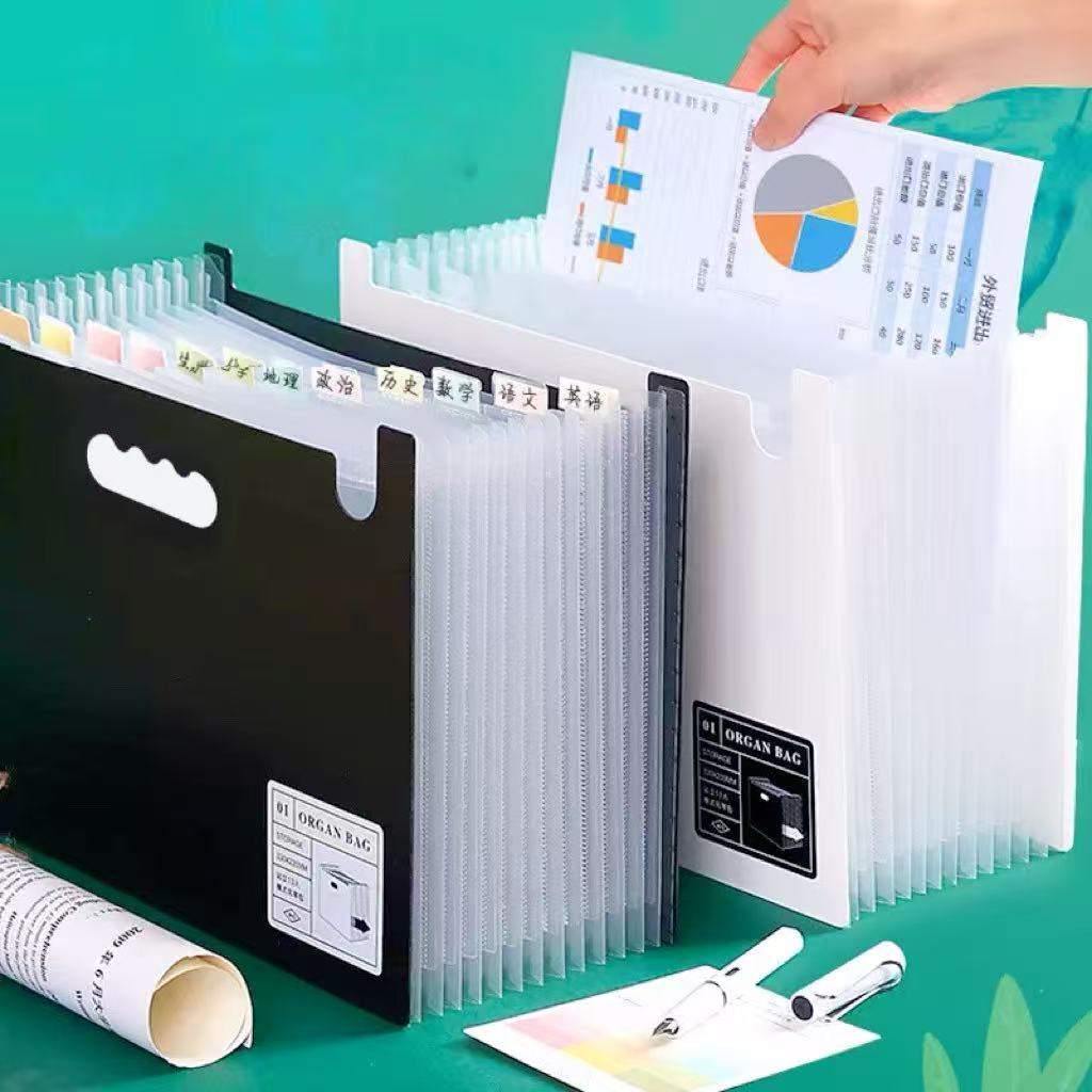 Pasta Sanfonada A4 Colors 12/24 Divisórias Plástica Documentos—O-8003