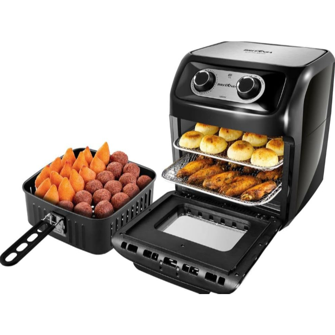 Fritadeira Air Fryer Oven 12L Forno BFR2300P Preto 3 em 1 1800W Britânia